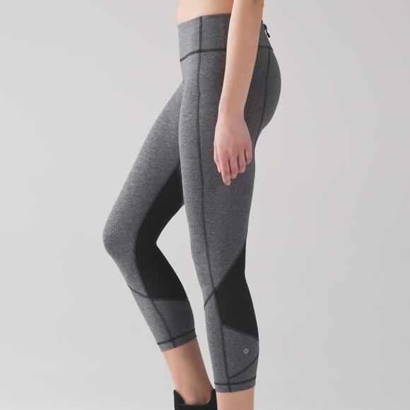 Lululemon Pace Rival Crop 22" Heathered Black 4 - Picture 2 of 11